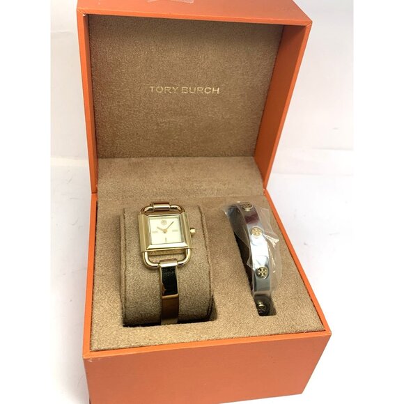 Tory Burch Women's Watch TBW7257 Petite Cream Dial Quartz Bangle Gold Steel - Picture 3 of 14